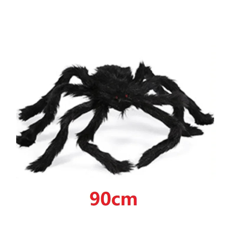 Giant Spider Huge Spider Web Halloween Decoration Props Haunted Indoor Outdoor Spooky Plush Large Araneid Prank Trick Supplies