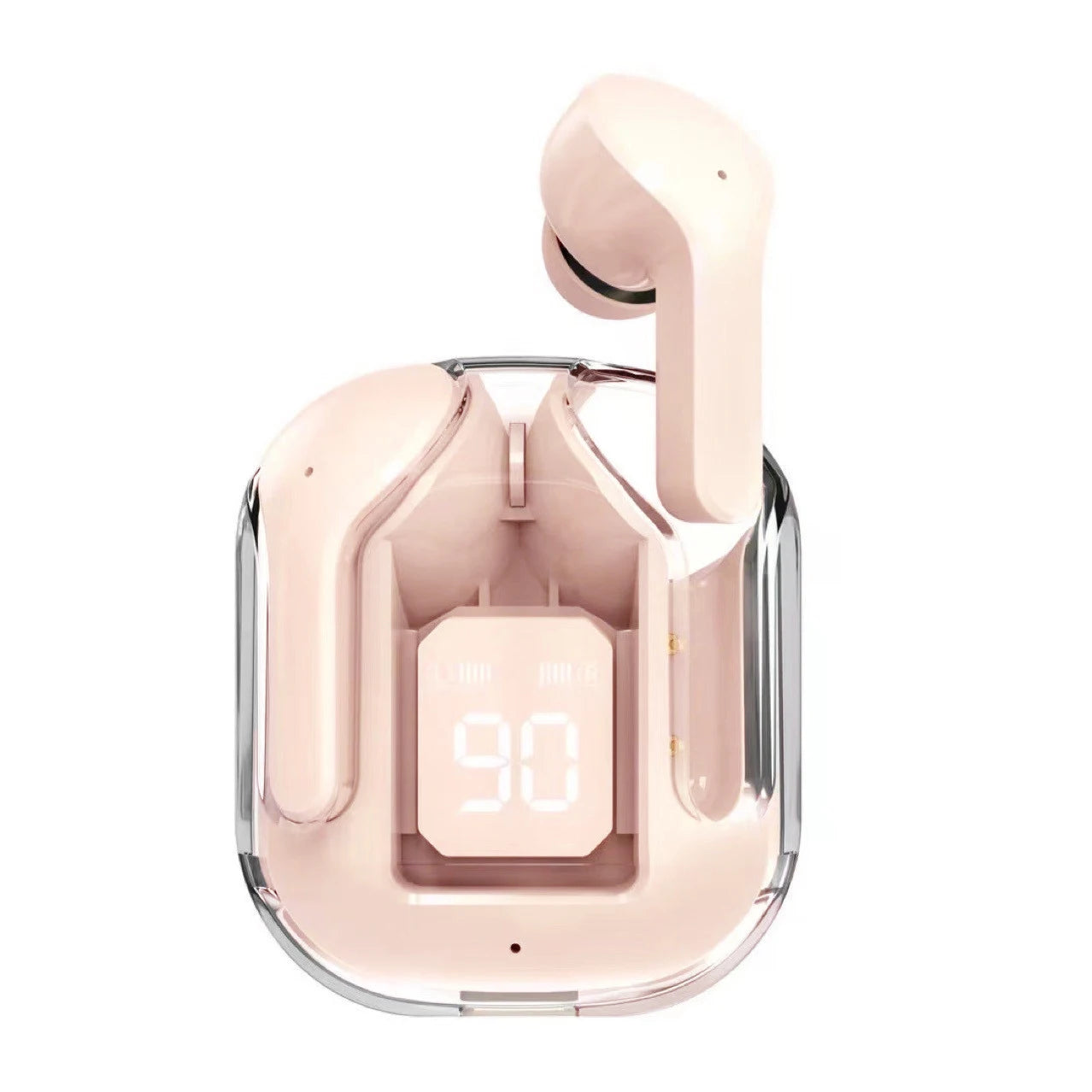 Transparent Wireless Bluetooth Earbud Noise Canceling Stereo Headphone with Digital Display Charging Case Waterproof Gaming