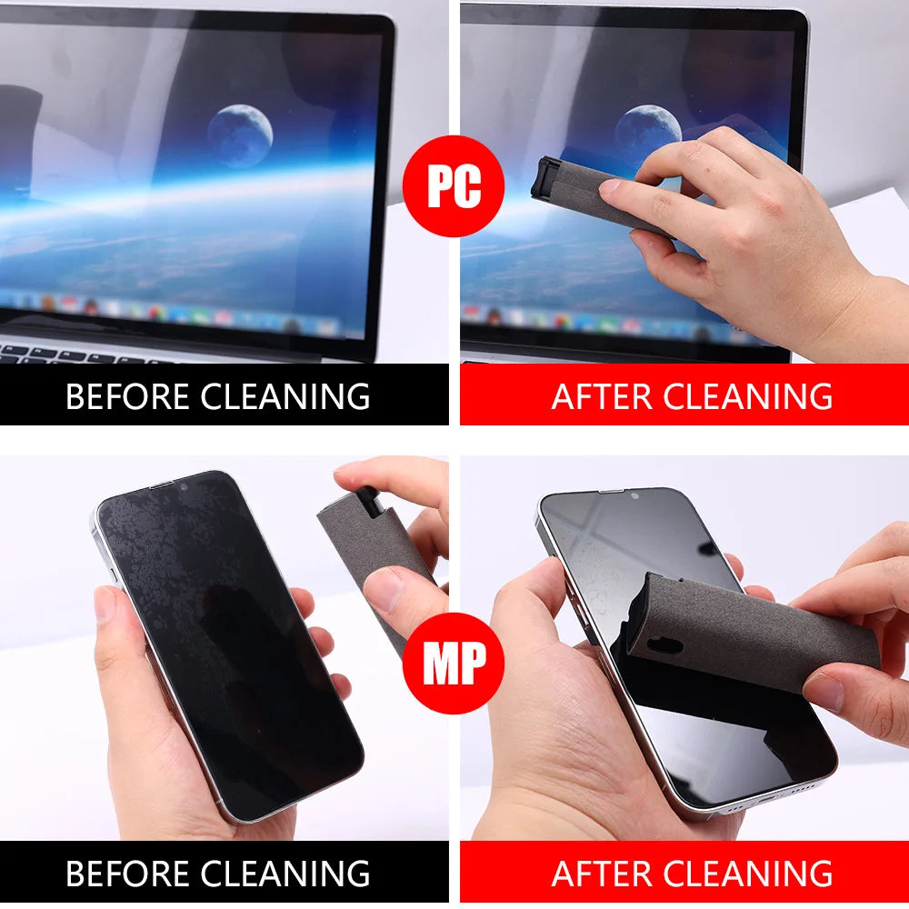 Phone Screen Cleaning Spray Bottle Wipe Kit for Apple IPhone IPad Macbook Cellphone Tablet LCD Screen Cleaner Sanitizing Tool