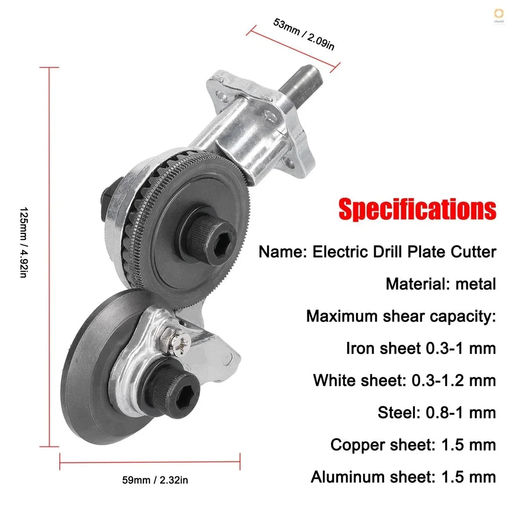 Electric Drill Cutter Attachment Metal Double Headed Sheet Cutting Tool Cut Plate Punch Shears Drill for Copper Plate Cutter