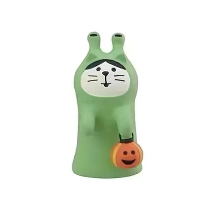 Halloween Pumpkin Japanese Cat Miniature Scene Props Fashion Play Creative Gift ZAKKA Resin Small Decoration