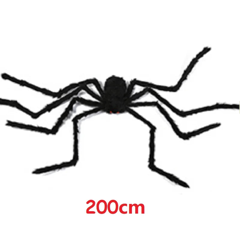 Giant Spider Huge Spider Web Halloween Decoration Props Haunted Indoor Outdoor Spooky Plush Large Araneid Prank Trick Supplies