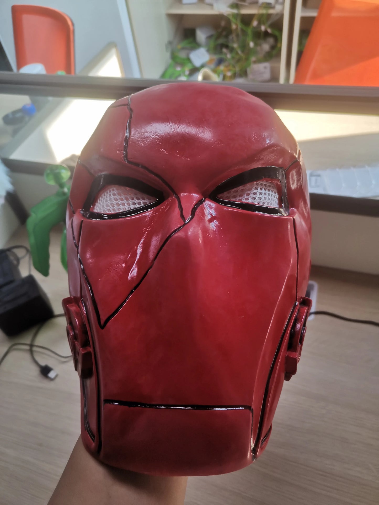 Red Hood Mask Movie Anime Full Head Latex/Resin Helmet with Mesh Eye Game Cosplay Halloween Costume Props