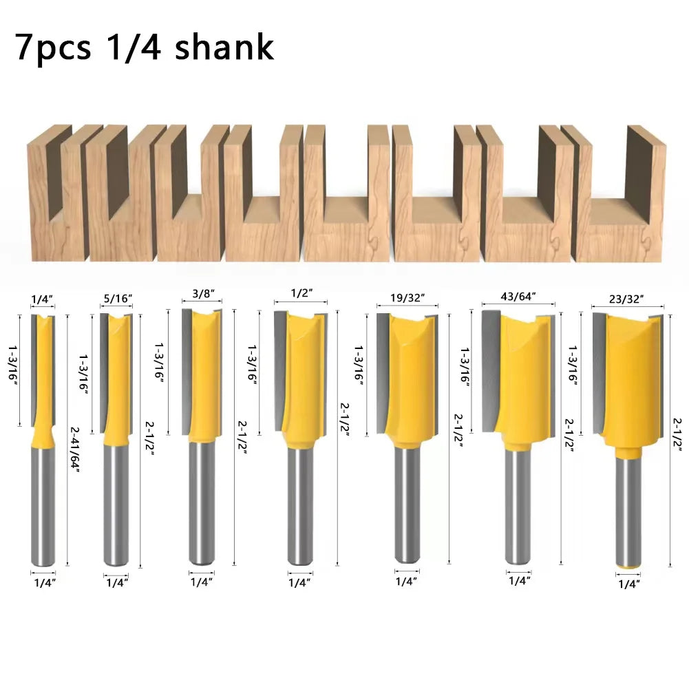 6 8 12MM 1/4′′ 1/2′′ SHANK Flush Trim Router Bit with 4 Blade Woodworking Milling Cutter for Wood BIT Router Bit Set Fresa New