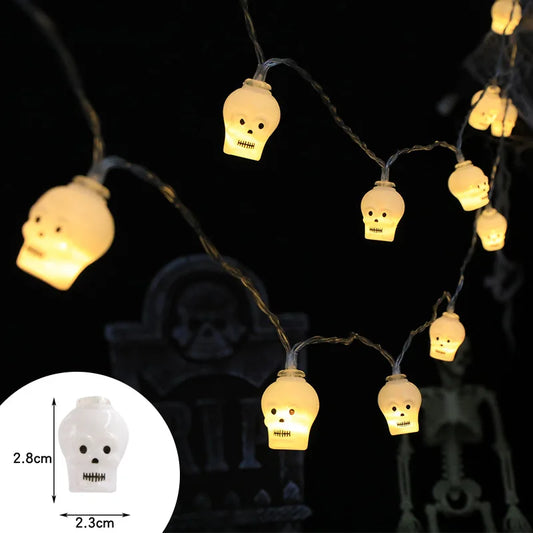 Halloween Decoration Led Light String Pumpkin Skull Head Eyeball Shaped Lamp String  Trick Or Treat Lantern Horror Halloween Day