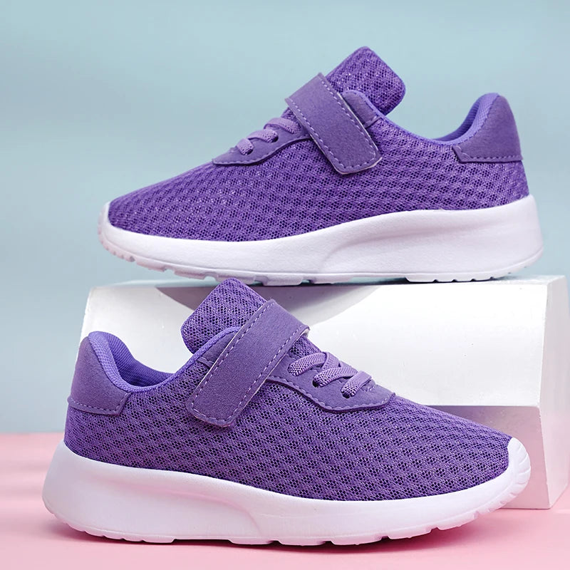 Fashion Purple Kids Casual Shoes Boys Girl Sneakers Tennis Sports Shoes For Children Mesh Breathable Trainers zapatillas niño