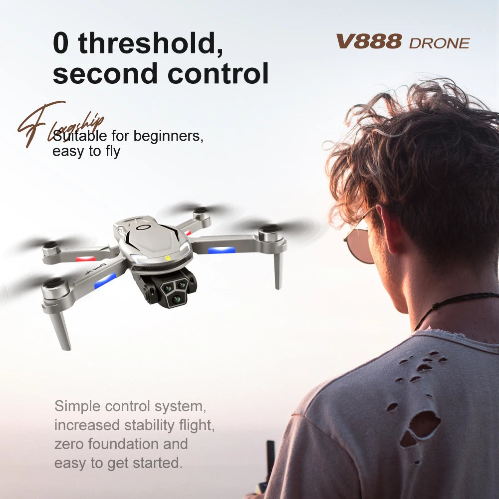 Xiaomi V888 Control Drone 8K 1080P HD Aerial Photography Intelligent Obstacle Avoidance Quadcopter Foldable Remote Helicopter