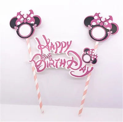 Hot Happy Birthday Number 0-9 Candles Cartoon Mickey Minnie Mouse Candle Cake Cupcake Topper Party Decoration Supplies DIY Gifts