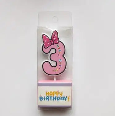 Hot Happy Birthday Number 0-9 Candles Cartoon Mickey Minnie Mouse Candle Cake Cupcake Topper Party Decoration Supplies DIY Gifts