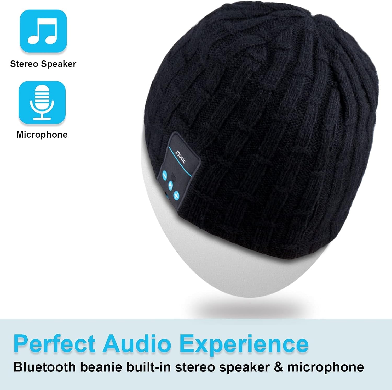 Bluetooth Beanie for Men Women Hat Wireless Headphone for Outdoor Sports