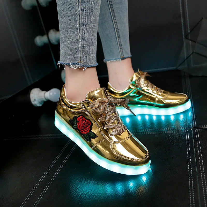 Led Slippers USB illuminated krasovki luminous sneakers glowing kids shoes children with light Sole sneakers for girls&boys