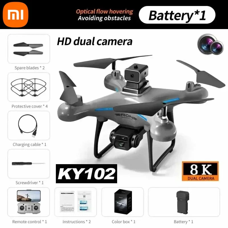 Xiaomi New KY102 RC Drone 8K Professional Dual Camera Aerial 360° Quadcopter RC Obstacle Avoidance Optical Flow Aerial Drone