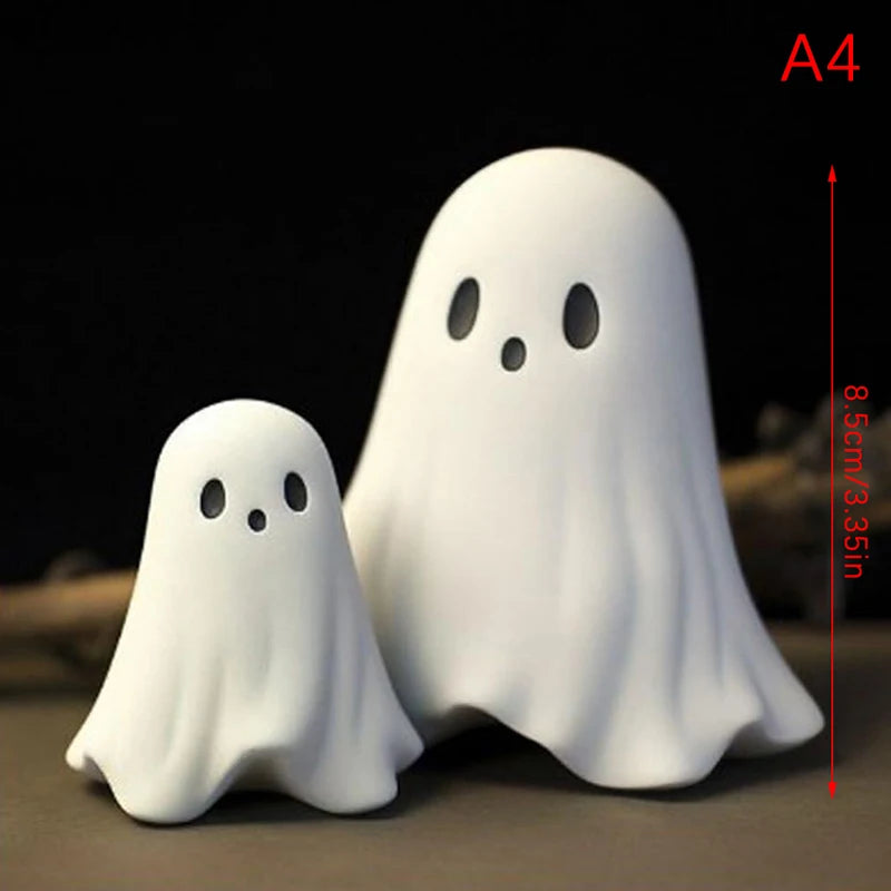 Middle Finger Cute Ghost Statue, Ghosts Small Scary Ghost Figurines, Halloween Home Decorations, Coffee Table Centerpieces Shelf