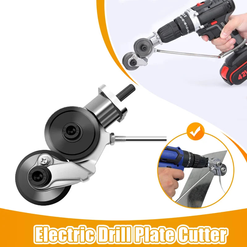 Electric Drill Cutter Attachment Metal Double Headed Sheet Cutting Tool Cut Plate Punch Shears Drill for Copper Plate Cutter