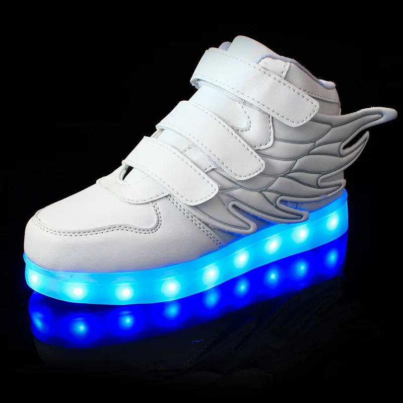 Size 25-37 Children LED Shoes Baskets Boys Girls Glowing Luminous Sneakers with Light Sole Kids Light Up Sneakers LED Slippers