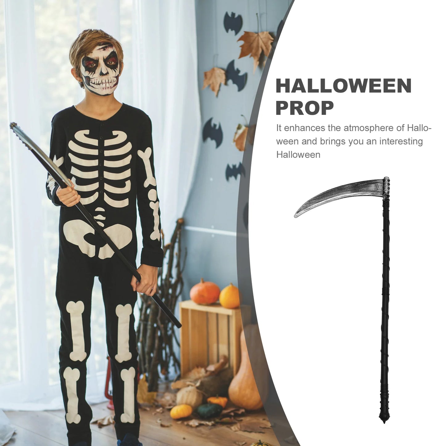 Halloween Prop Scythe Grim Scythe Staff Plastic Grim Halloween Death Costume Dress Up Toys Zombie Party Supply