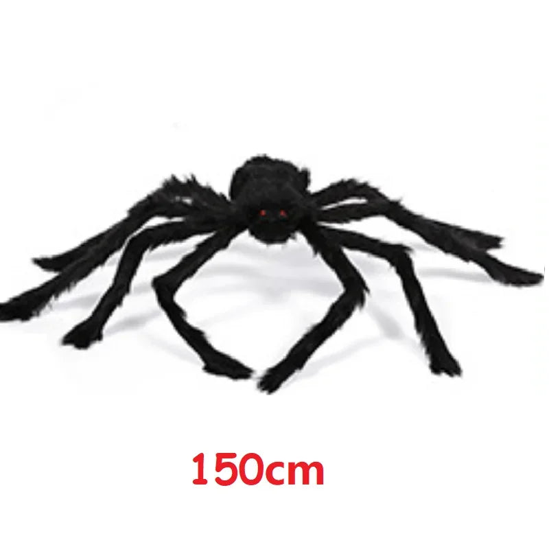 Giant Spider Huge Spider Web Halloween Decoration Props Haunted Indoor Outdoor Spooky Plush Large Araneid Prank Trick Supplies