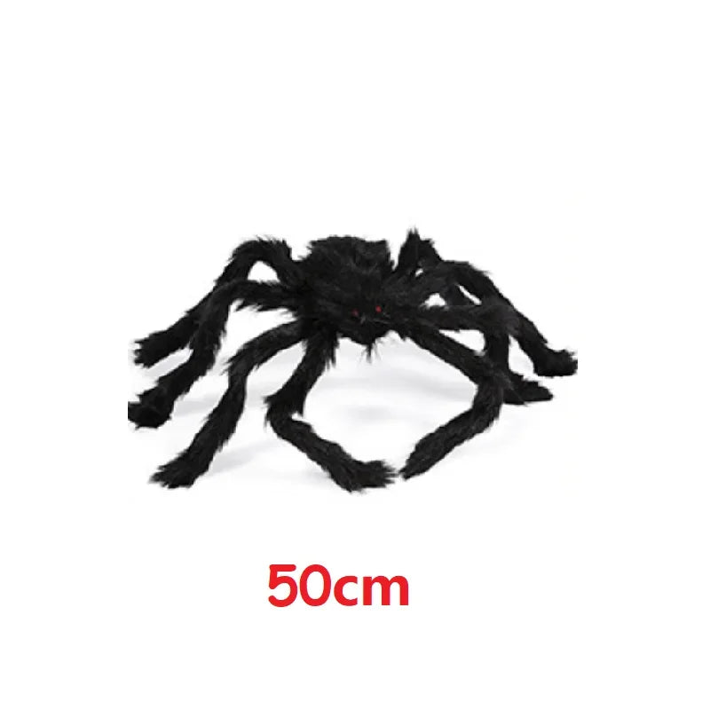 Giant Spider Huge Spider Web Halloween Decoration Props Haunted Indoor Outdoor Spooky Plush Large Araneid Prank Trick Supplies