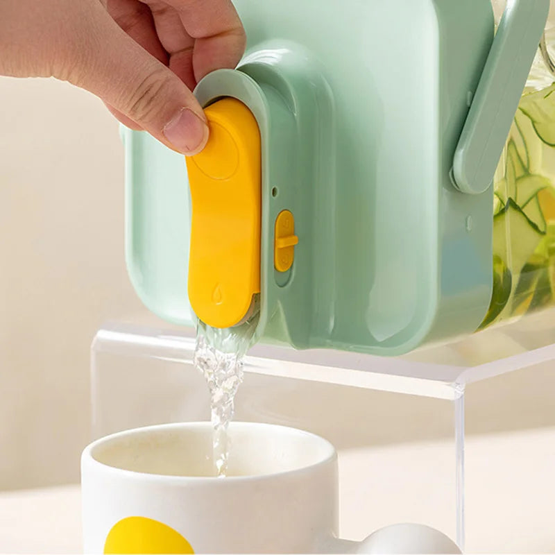 3.5L Refrigerator Water Kettle Large Capacity Cold Water Bottle with Faucet Iced Beverage Dispenser Kitchen Drinkware Juice Cont