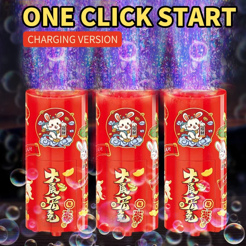 Fireworks Bubble Machine on the Ground Automatic Water Supply Electronic Automatic Landing Spring Festival Gift New Year Toys