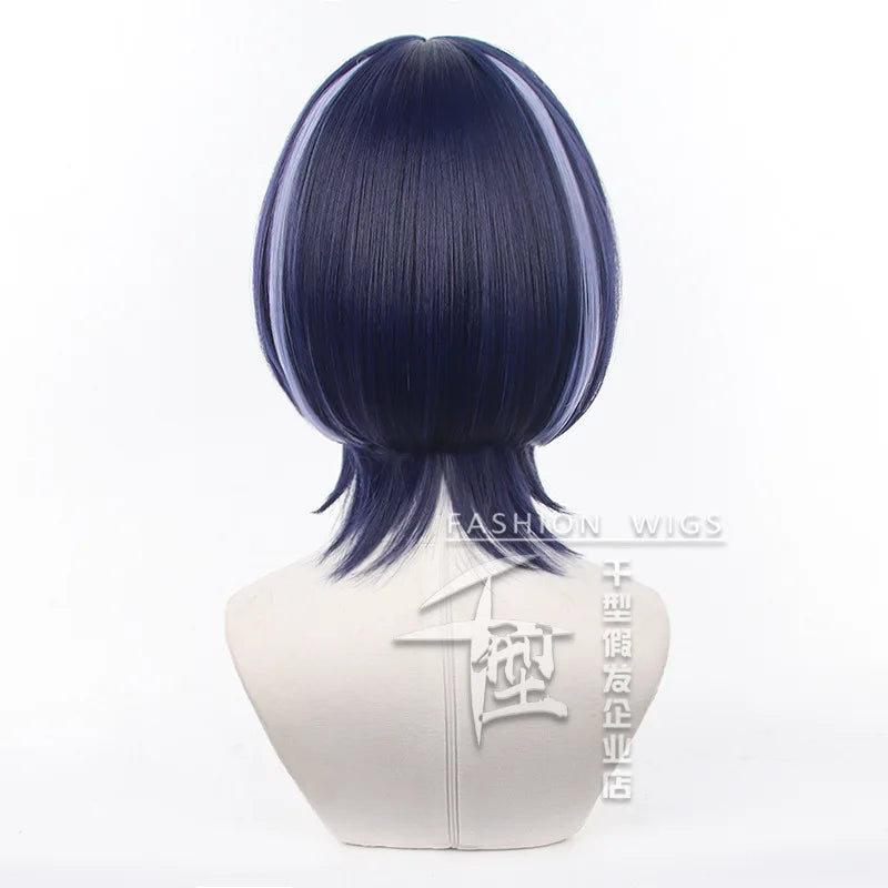 Wanderer Cosplay Wig Game Wanderer Scaramouch Cosplay Synthetic Hair Short Halloween Party Wig+Wig Cap