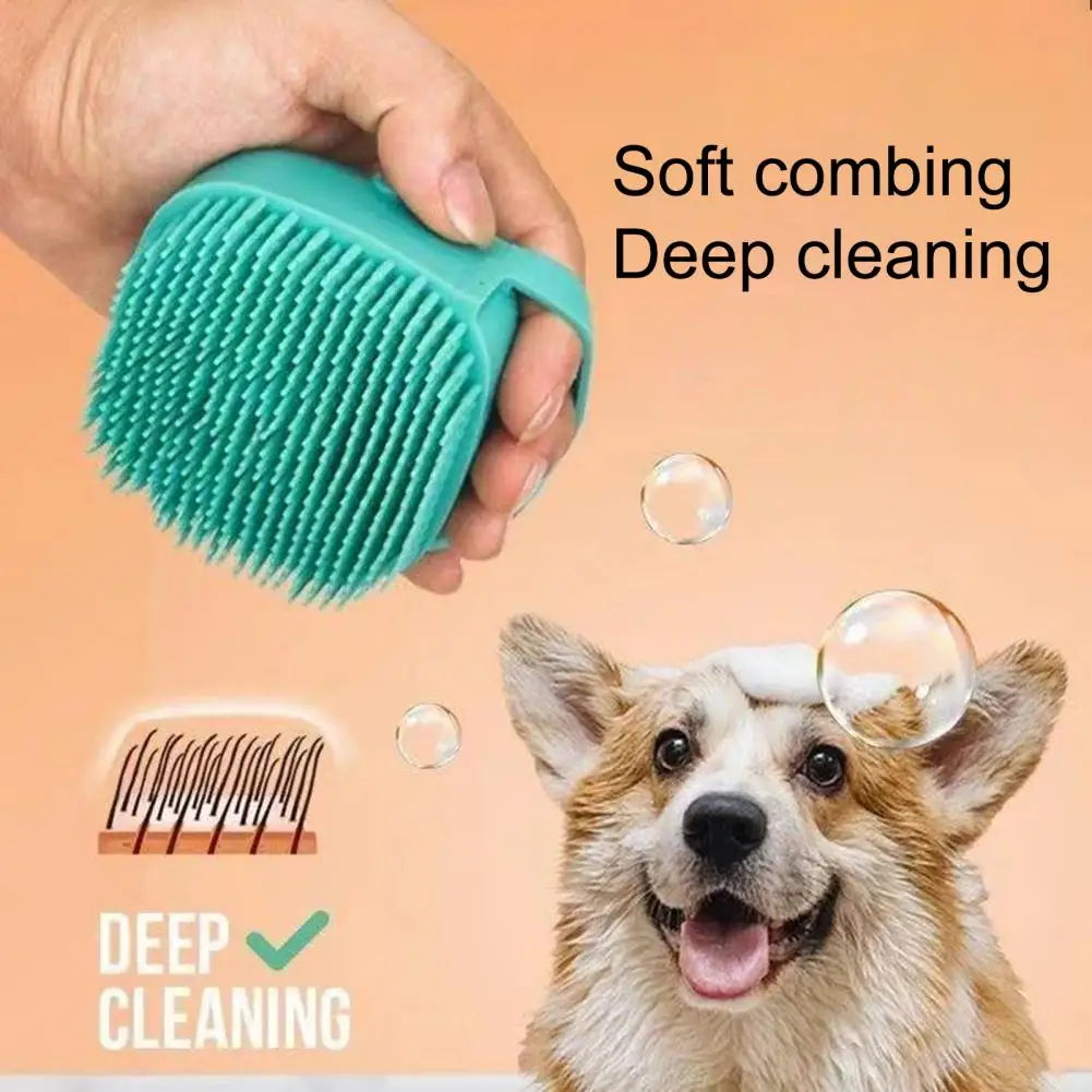 Bathroom Dog Bath Brush Pet Bath and Shampoo Brush Grooming Comb Silicone Dog Hair Grooming Cleaning Comb dog accessories