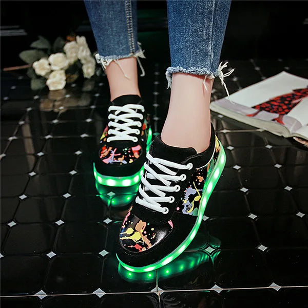 Led Slippers USB illuminated krasovki luminous sneakers glowing kids shoes children with light Sole sneakers for girls&boys