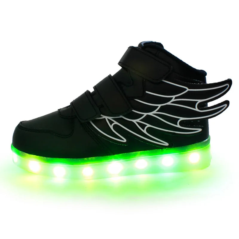 Size 25-37 Children LED Shoes Baskets Boys Girls Glowing Luminous Sneakers with Light Sole Kids Light Up Sneakers LED Slippers