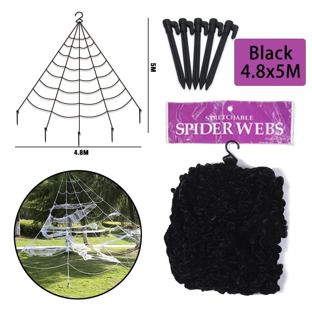 Giant Spider Huge Spider Web Halloween Decoration Props Haunted Indoor Outdoor Spooky Plush Large Araneid Prank Trick Supplies