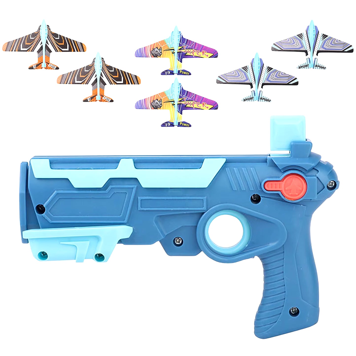 Hot！Airplane Launcher Bubble Catapult with 6 Small Plane Toy Funny Airplane Toys for Kids Plane Catapult Gun Shooting Game Gift