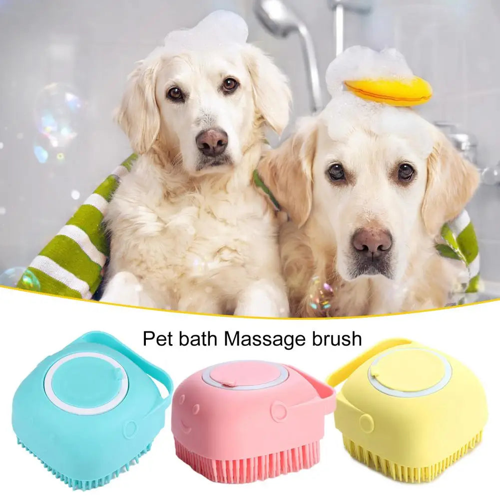 Bathroom Dog Bath Brush Pet Bath and Shampoo Brush Grooming Comb Silicone Dog Hair Grooming Cleaning Comb dog accessories