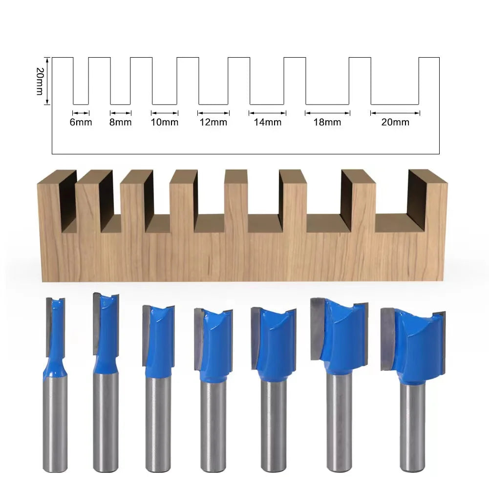 6 8 12MM 1/4′′ 1/2′′ SHANK Flush Trim Router Bit with 4 Blade Woodworking Milling Cutter for Wood BIT Router Bit Set Fresa New