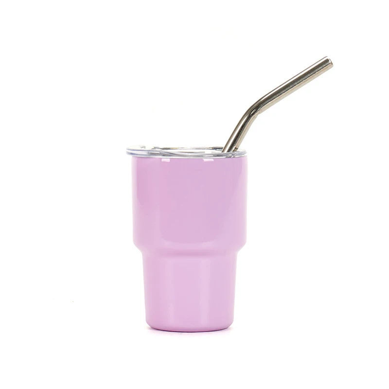 MIni 3 Oz Tumbler Vacuum Wine Whiskey Insulated Cup Stainless Steel Coffee Cup With Straw Champagne Party Gift Cup