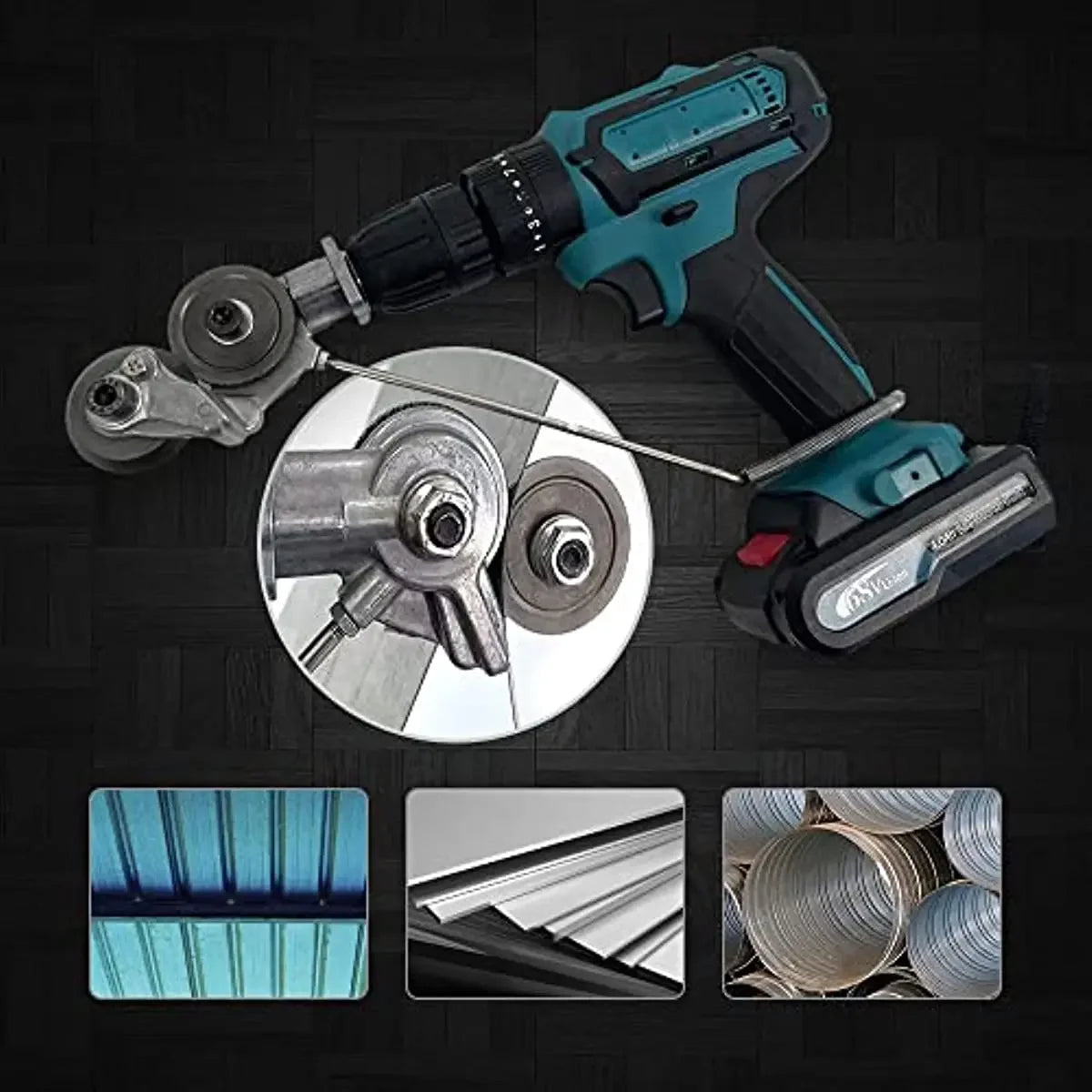 Electric Drill Cutter Attachment Metal Double Headed Sheet Cutting Tool Cut Plate Punch Shears Drill for Copper Plate Cutter