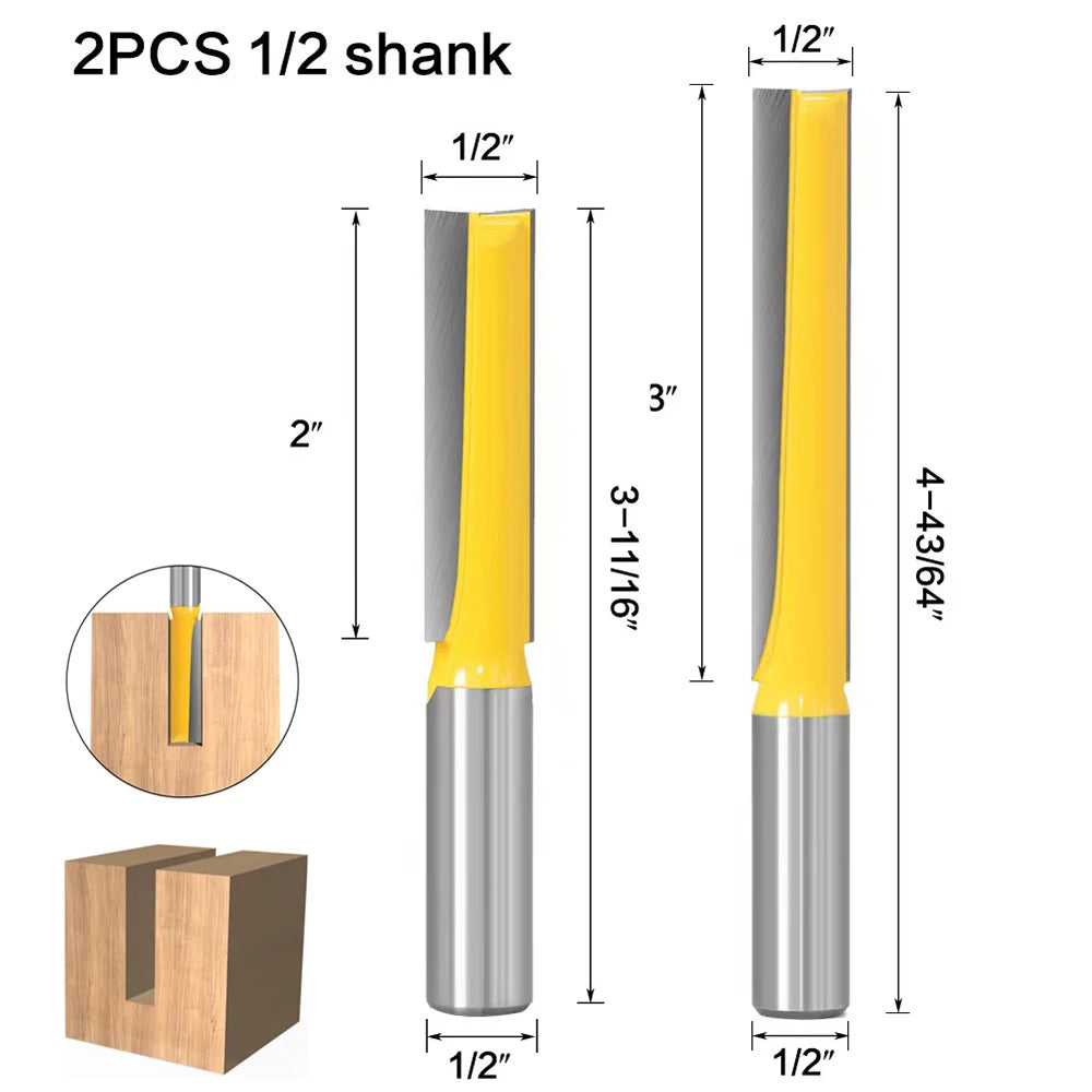 6 8 12MM 1/4′′ 1/2′′ SHANK Flush Trim Router Bit with 4 Blade Woodworking Milling Cutter for Wood BIT Router Bit Set Fresa New