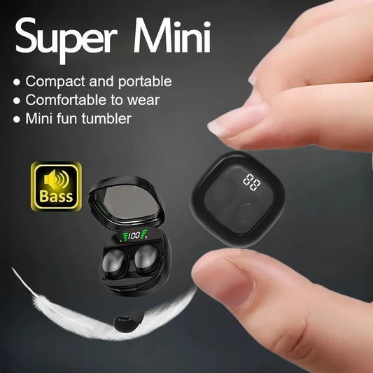 Mini 5.3 Wireless Bluetooth Headset Small Earbuds Sleep Work Sports Invisible Headphones HD HIFI Bass Sound Quality Earphones