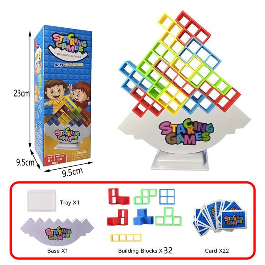 48 Blocks Stacking Brick Toy - Perfect Holiday Gift for Kids: Tetra Tower Game, Balance & Fun!