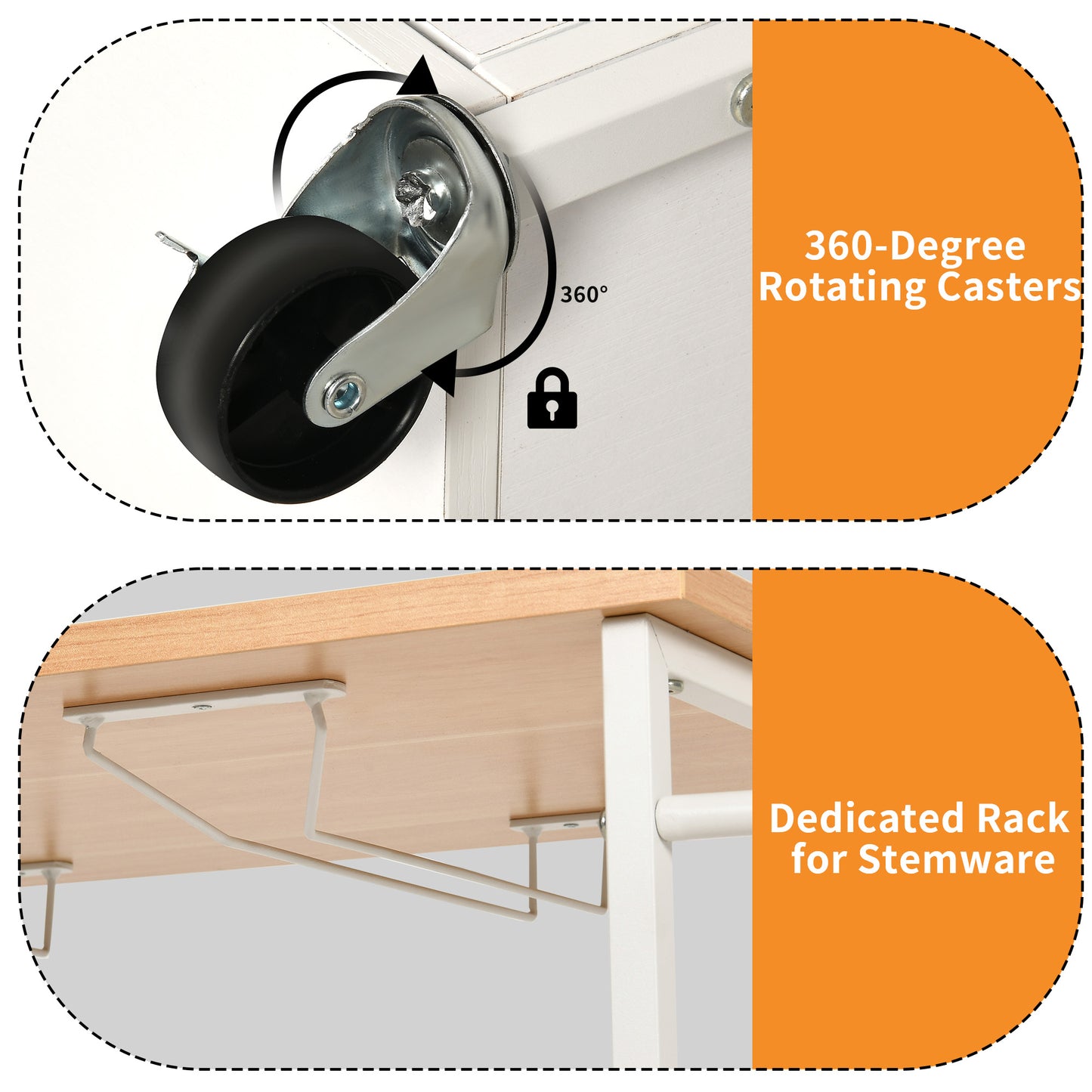 Wood Kitchen Island Trolley Cart | Storage Cabinet with Drawers & Rack - Stylish Utility Solution!