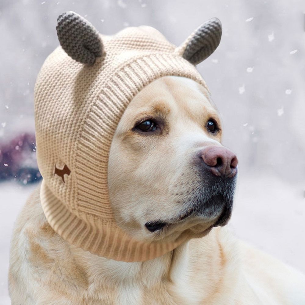 Quiet Dog Ear Muffs | Noise Protection Knitted Hat | Anxiety Relief & Winter Warmth for Medium & Large Dogs - NEW!