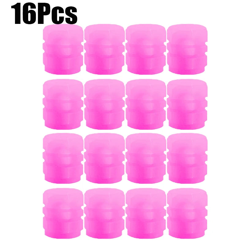 20Pc Luminous Valve Caps Fluorescent Night Glowing Decor Car Motorcycle Bicycle Wheel Hub Valve Stem Cap Styling Car Accessories