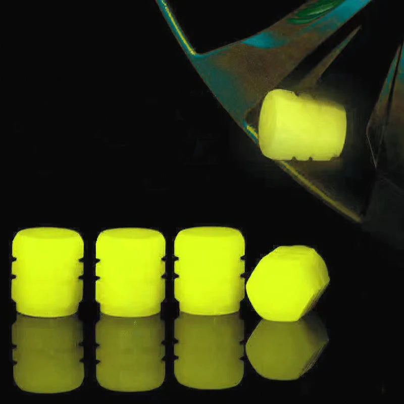 20Pc Luminous Valve Caps Fluorescent Night Glowing Decor Car Motorcycle Bicycle Wheel Hub Valve Stem Cap Styling Car Accessories