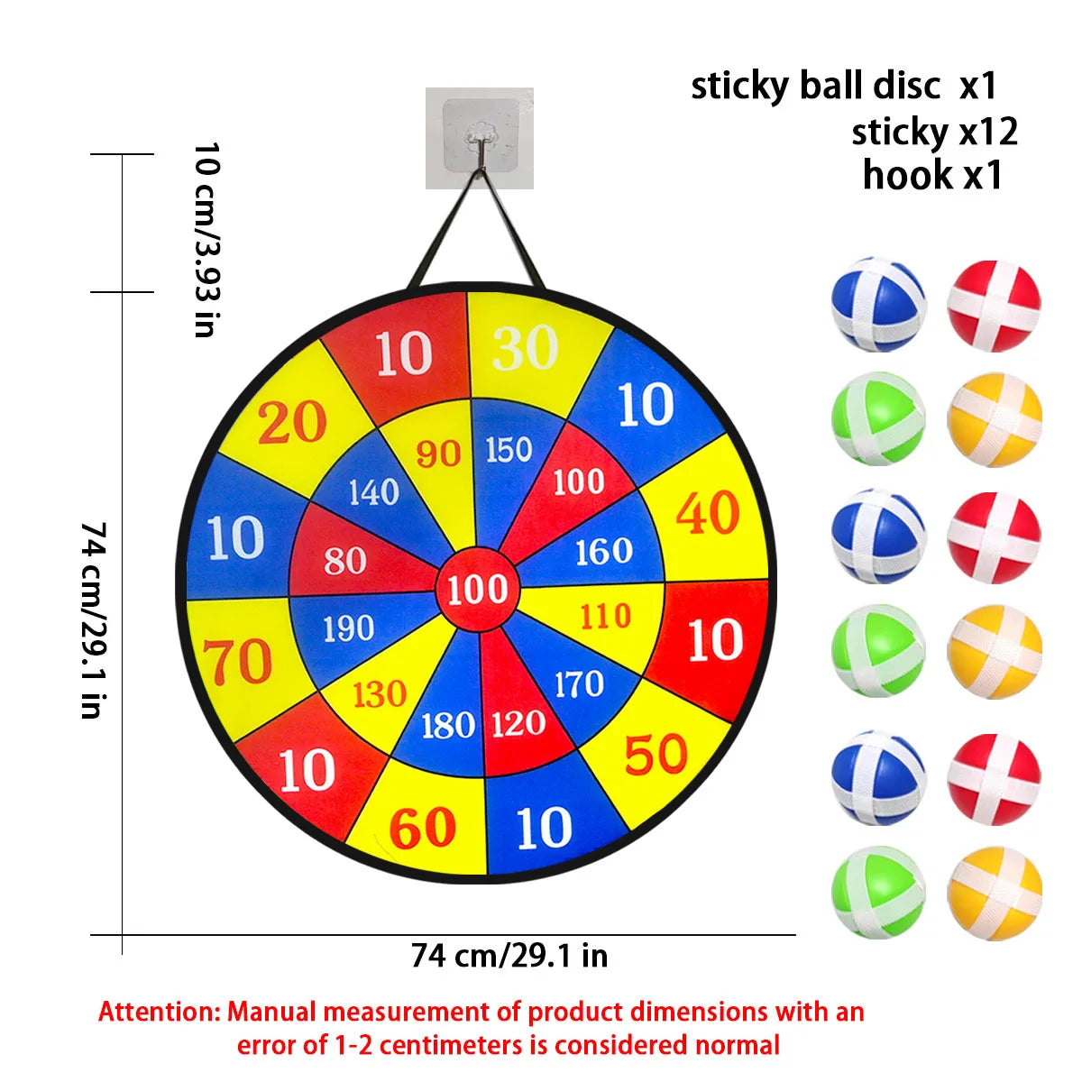 12 Sticky Ball Dart Disc Sets, Indoor and Outdoor Toys, Parent-Child Interaction, Birthday Gifts, Party Games, Supplies