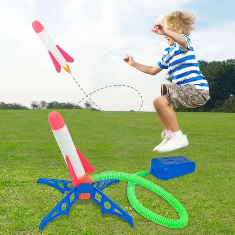 Children Outdoor Sport Toys Air Rocket Foot Pump Launcher Parent-Child Interactive Games Air Pressed Stomp Soaring Rocket Toys