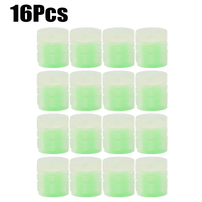 20Pc Luminous Valve Caps Fluorescent Night Glowing Decor Car Motorcycle Bicycle Wheel Hub Valve Stem Cap Styling Car Accessories