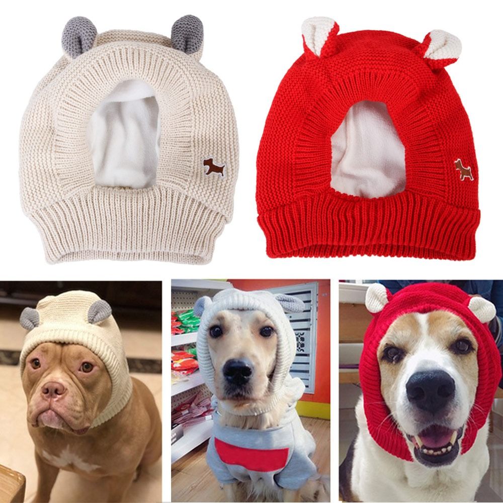 Quiet Dog Ear Muffs | Noise Protection Knitted Hat | Anxiety Relief & Winter Warmth for Medium & Large Dogs - NEW!