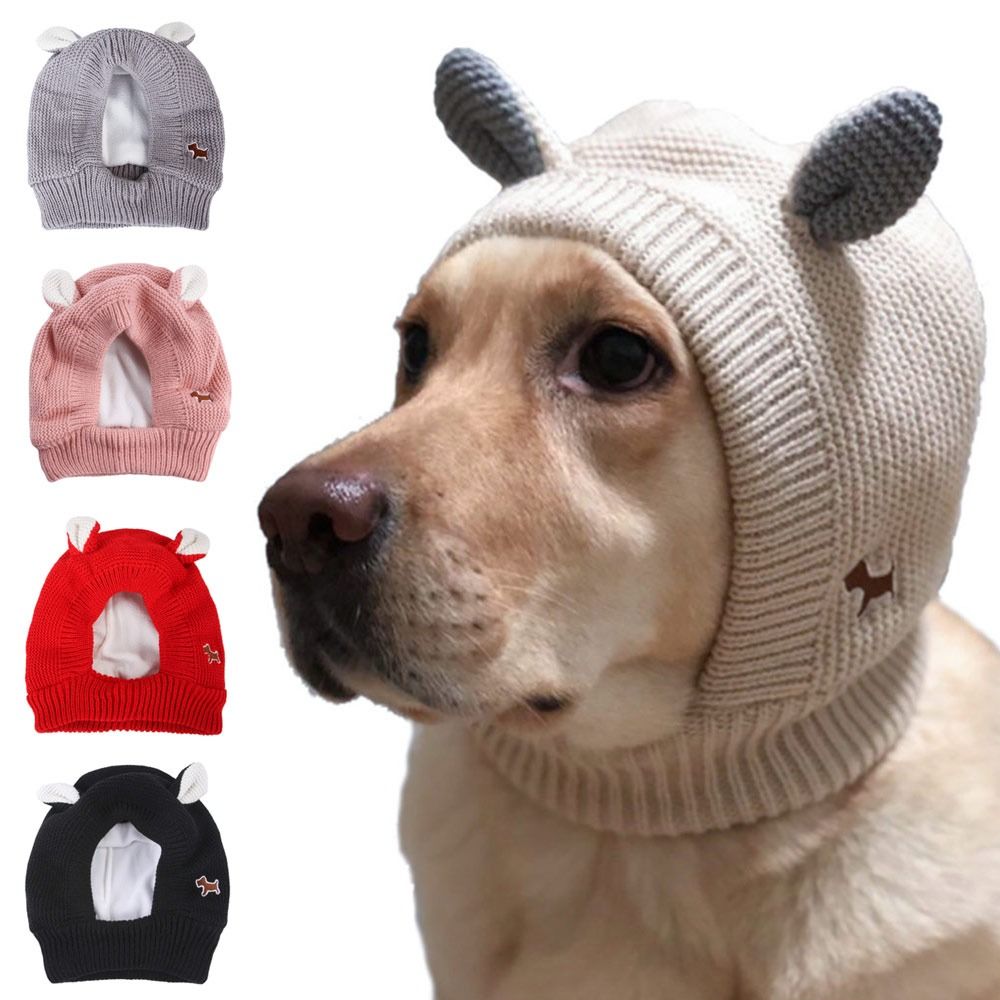 Quiet Dog Ear Muffs | Noise Protection Knitted Hat | Anxiety Relief & Winter Warmth for Medium & Large Dogs - NEW!