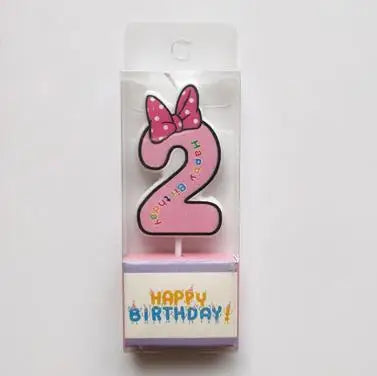 Hot Happy Birthday Number 0-9 Candles Cartoon Mickey Minnie Mouse Candle Cake Cupcake Topper Party Decoration Supplies DIY Gifts