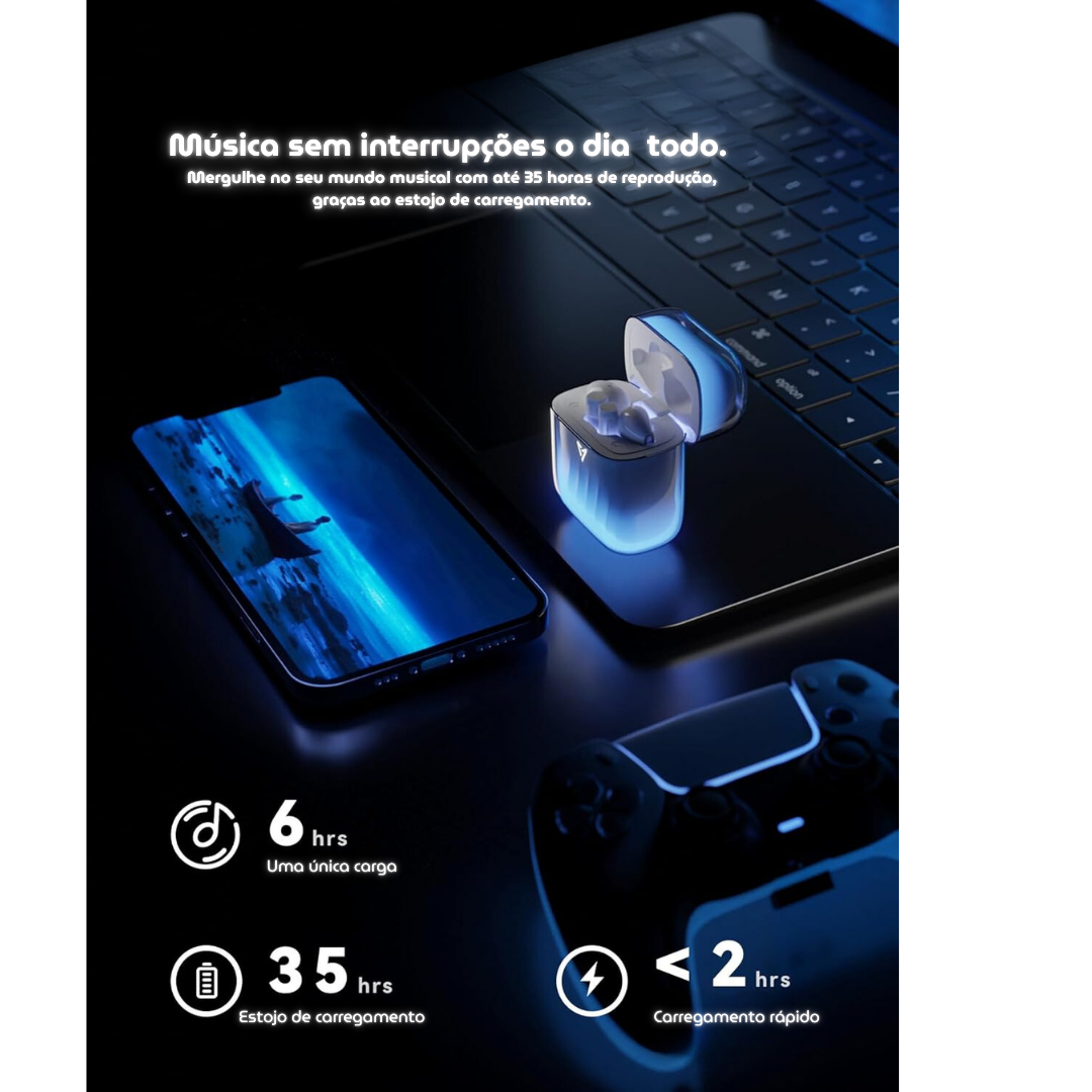 Liup Lp1 Bluetooth Wireless Earphone Luminous Quicksand Earbuds Active Noise Reduction Gaming Headphones Low Latency Earphones