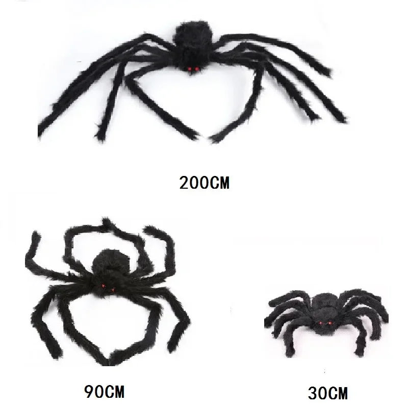 Giant Spider Huge Spider Web Halloween Decoration Props Haunted Indoor Outdoor Spooky Plush Large Araneid Prank Trick Supplies