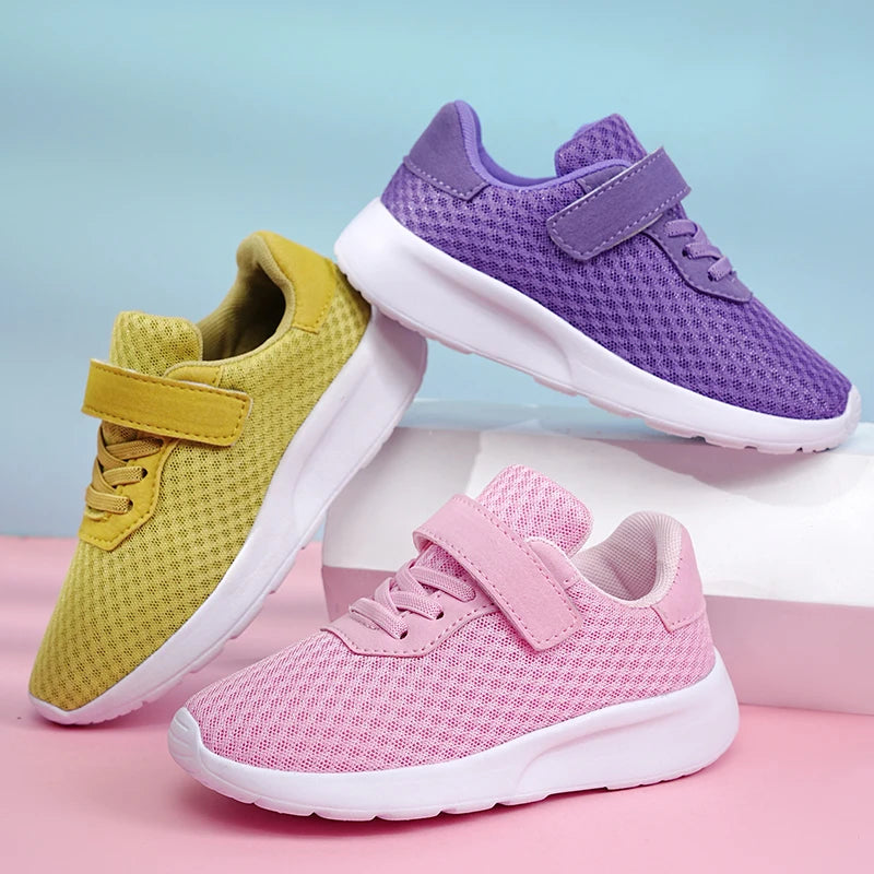 Fashion Purple Kids Casual Shoes Boys Girl Sneakers Tennis Sports Shoes For Children Mesh Breathable Trainers zapatillas niño